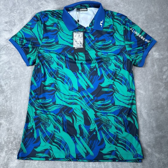 J.Lindeberg Other - J.Lindeberg Tour Tech Print Polo Mens XL Multicolor Geometric Golf Shirt